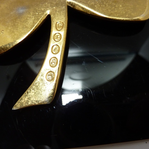 80s Vintage 24k Gold-Plated Four-Leaf Clover Paperweight, Gerity Irish Good Luck - Picture 4 of 4